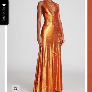 Halston sequins McKenna gown in Apricot